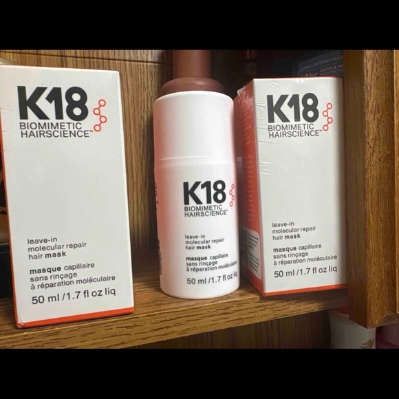 K18 Biomimetic Hairscience Leave-In Repair Mask - White and Red 3 pic - Picture 2 of 3